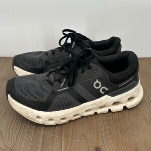 On Cloudrunner Women Running Shoes Black White Size 7 FLAW READ Active Walking